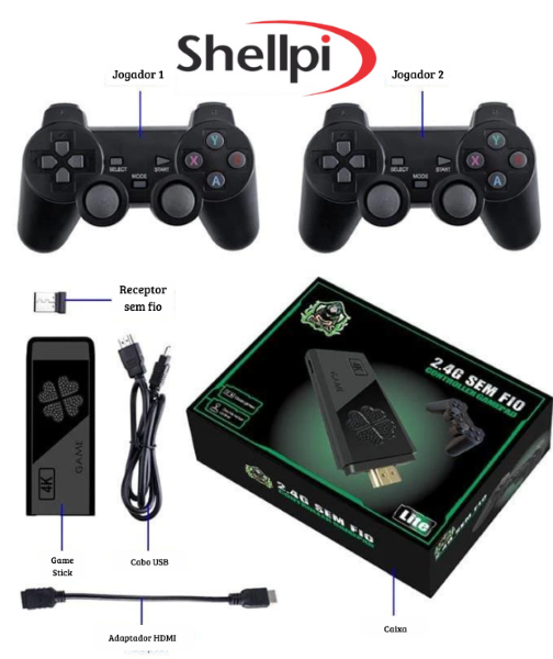 Videogame Stick 4k 10mil Jogos Retro - Shellpi